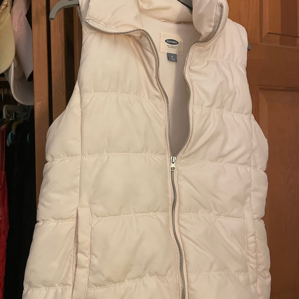 Old navy cream colored puffer vest
